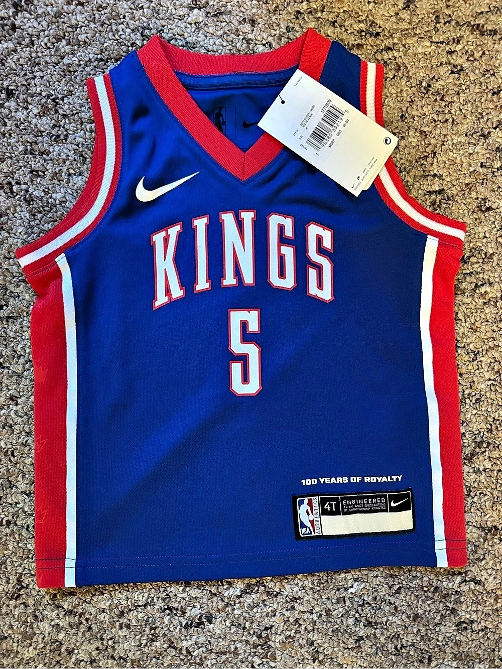 Nike Sacramento Kings De'Aaron Fox 100 Years of Royalty City Edition Toddler 4T